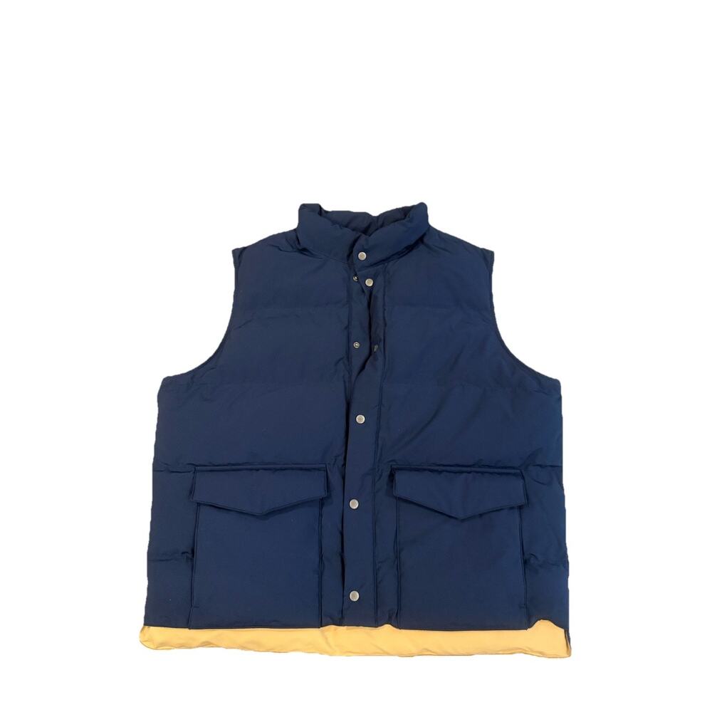 Alpine Design Men’s ThermoLite Puffer Vest XXL Navy Blue Tan Lined Insulated NWT